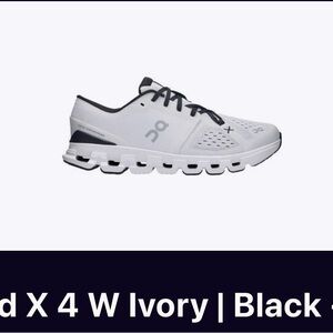 On Running Cloud X 4 Shoes in Black and White